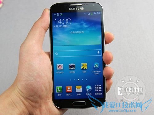 图为:三星GALAXY S4(I9500)手机正面