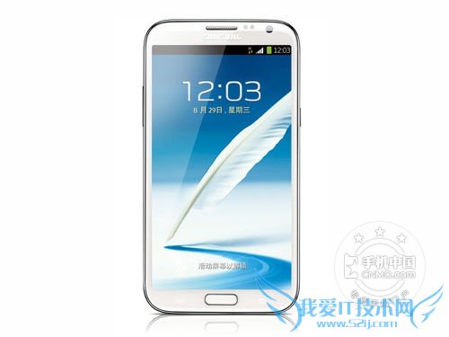 图为:三星GALAXY Note II正面图