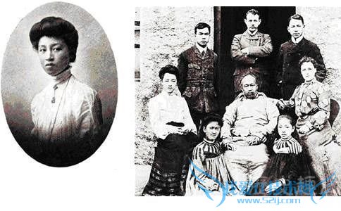 康有为与子女的合照 康有为与子女的合照