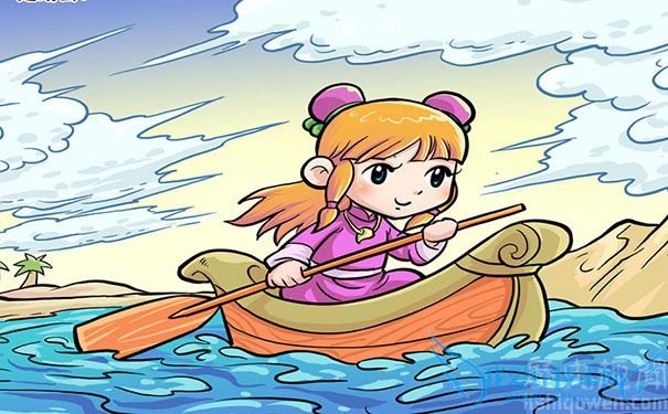 女娃驾船游东海 女娃驾船游东海