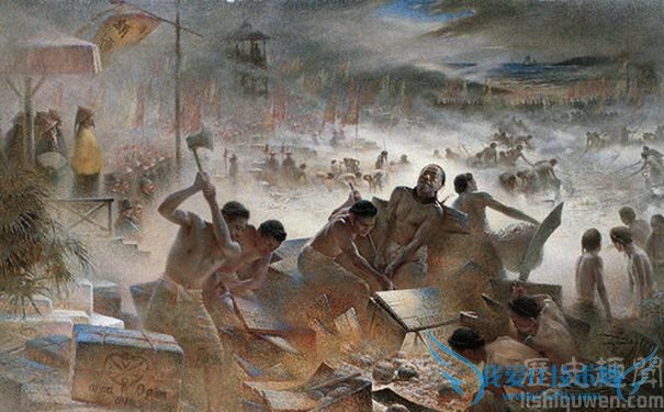 林则徐虎门销烟场景 林则徐虎门销烟场景