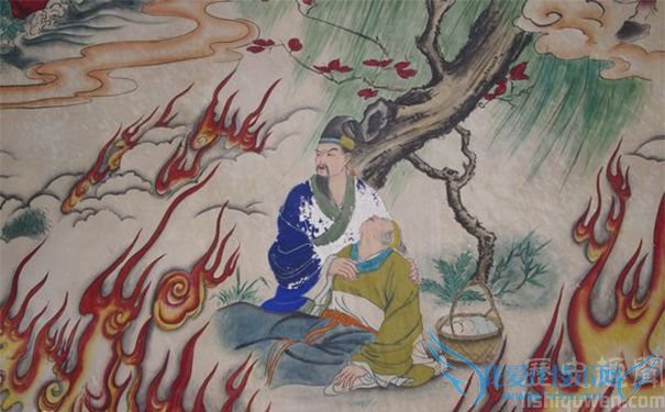 介子推被烧图 介子推被烧图