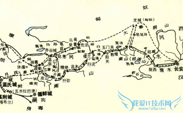 张骞出使西域 路线图 张骞出使西域 路线图