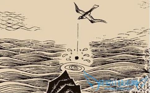 精卫填海手绘图片 精卫填海手绘图片