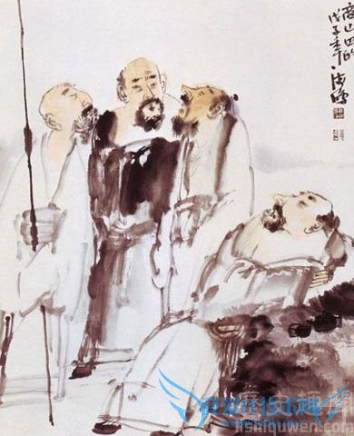 商山四皓画像 商山四皓画像