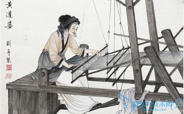黄道婆在织布 黄道婆在织布