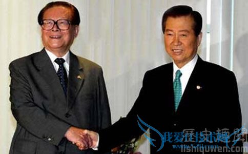江泽民和金大中 江泽民和金大中