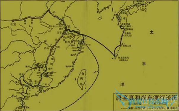 鉴真和尚东渡行迹图 鉴真和尚东渡行迹图