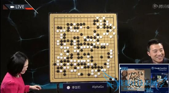 ݺձվڽıУʯչʾУʼʱռơAlphaGoҲж󡣾ʯıֱأ211кAlphaGoıУAlphaGoӮһ̣ʤߡͼΪ310գս档