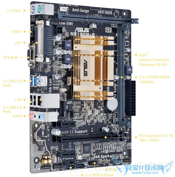 华硕全球首推14nm 6W小板套装:奇葩的PCI-E x16