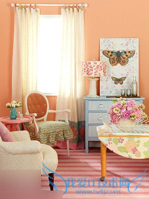 韩式田园风格客厅效果图