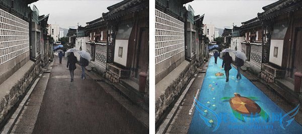 这幅作品来自于一群设计师的“Project Monsoon”计划,希望在阴郁的雨季依然让人们感到生活的快乐。