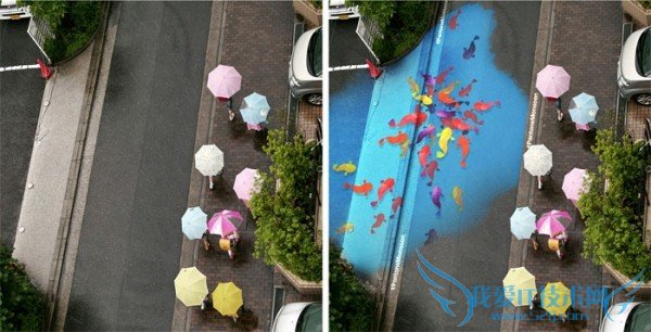 团队作品分布在韩国首尔的各个街道,把乐趣带给每一个走过的行人。