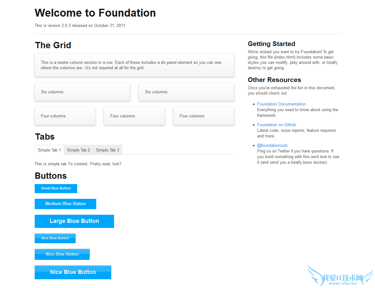 Foundation框架:快速创建跨平台的网站页面原型 我爱IT技术网