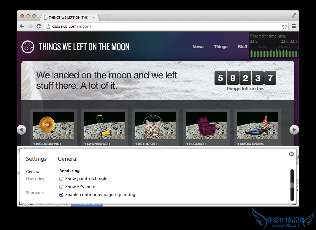 使用Chrome持续绘制模式侦测页面绘制时间 我爱IT技术网