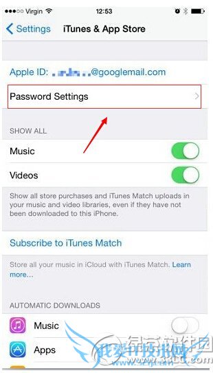 iphone ios8.3苹果应用商店下载不用输入密码怎么设置方法图1