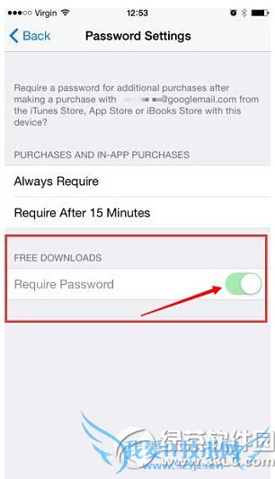 iphone ios8.3苹果应用商店下载不用输入密码怎么设置方法图2
