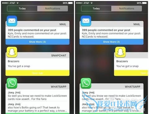 iOS9让通知中心呈Apple Watch样式 52IJ手机之家