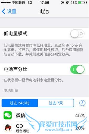 显示/隐藏iPhone电量具体数字 52IJ手机之家
