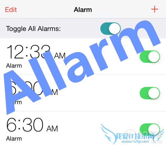 IOS8一键开启或关闭所有闹钟 52IJ手机之家