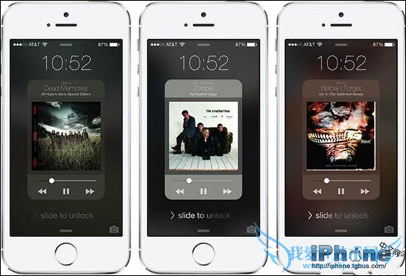 iOS7锁屏音乐控制界面如何重新设计? 52IJ手机之家