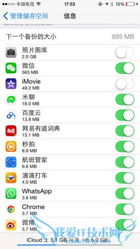 iCloud管理储存空间技巧:5GB足够用