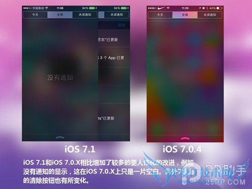 iOS7.1正式版与iOS7.0.4区别在哪?iOS7.1与iOS7.0.4对比图解
