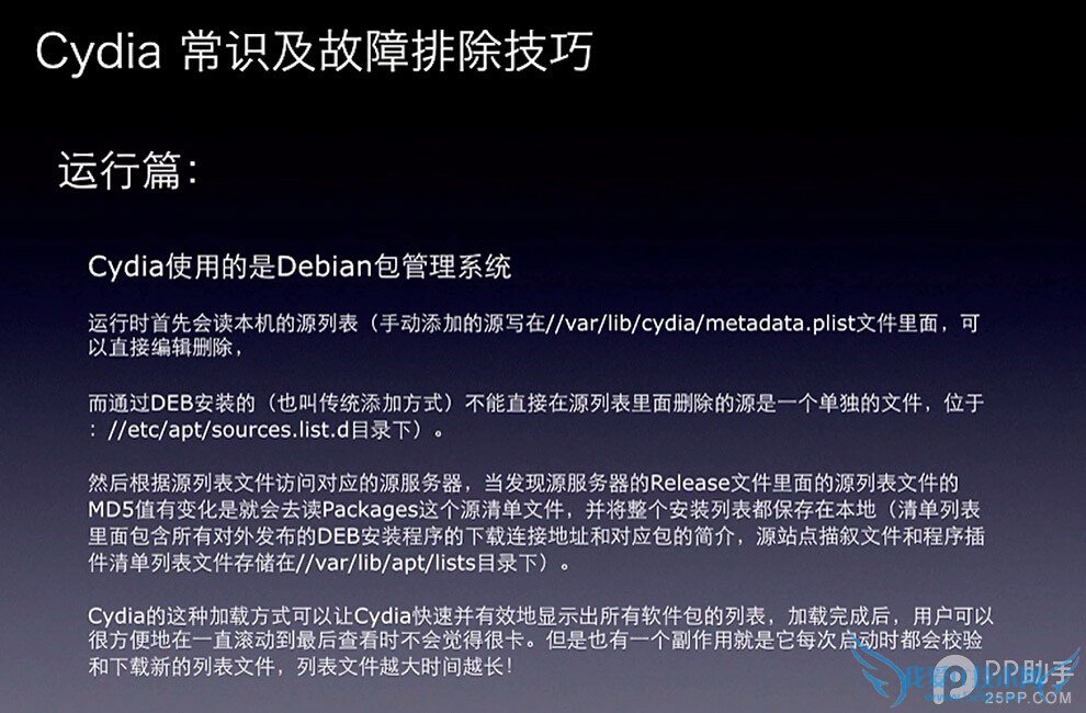 越狱后Cydia的一些常识和问题简介以及日常简单技巧