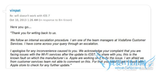 部分用户升级iOS7后4S出现WiFi连接问题 52IJ手机之家