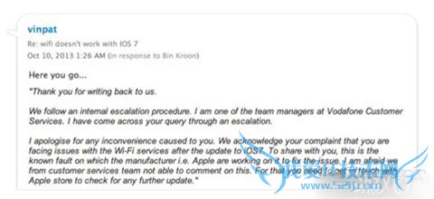 升级iOS7后4S出现WiFi连接问题 52IJ手机之家