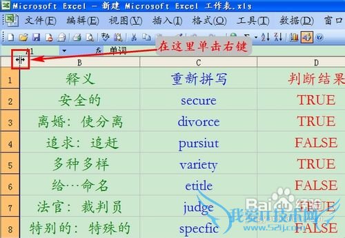 怎样用EXCEL做一个单词默写本