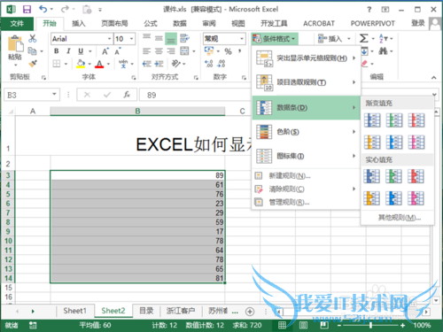 Excel如何显示数据条