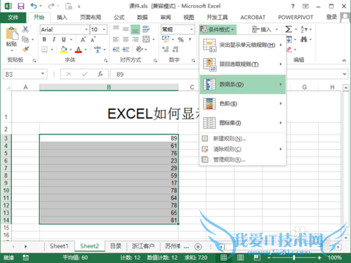 Excel如何显示数据条