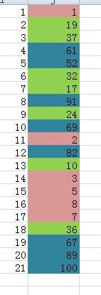 Excel表格输入数字变换颜色