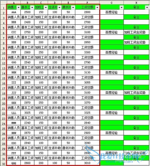 如何使用Excel的定位功能快速制作工资条