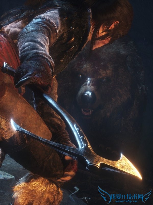 《古墓丽影10》PC新图:劳拉猎斧战巨熊
