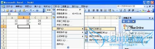 Excel 2003怎样锁定单元格?