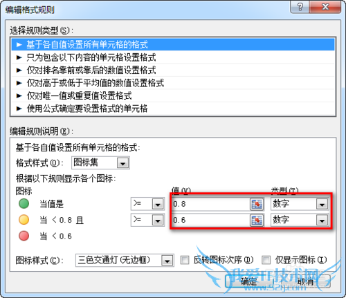 Excel给不同的百分比数值加上红绿灯图标显示