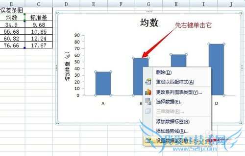 如何用Excel 2007绘制误差条图