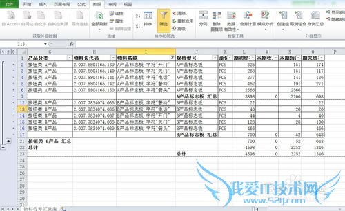 EXCEL多重分类汇总日常办公中运用