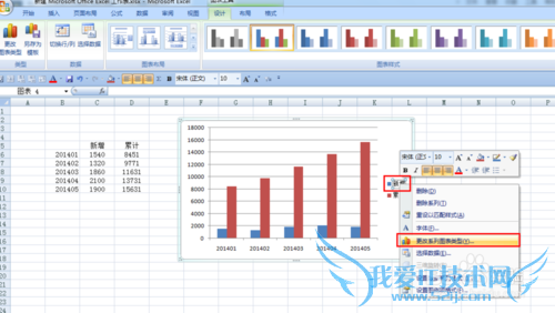 EXCEL制作柱状折线图