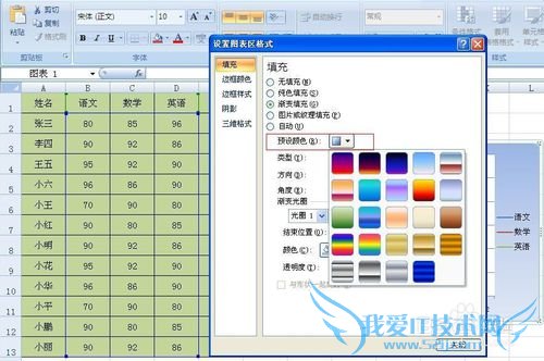 Excel图表绘图区怎么添加填充颜色
