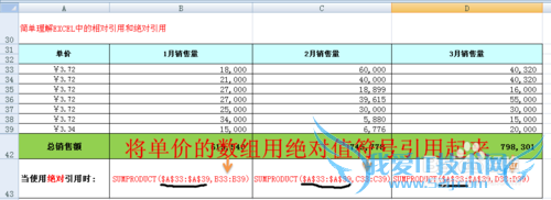 简单理解EXCEL中的相对引用和绝对引用