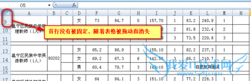 怎么让电子表格excel在滚动拖动时行/列固定不动