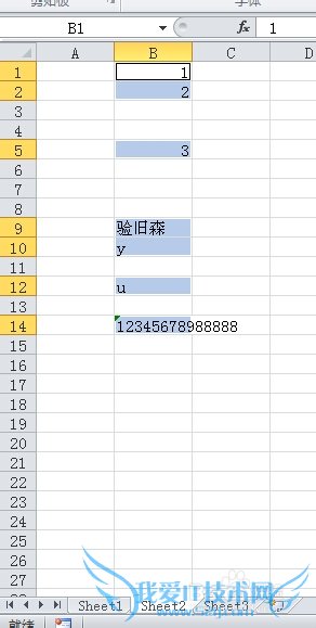 excel怎么选择一列(一行)中的非空单元格