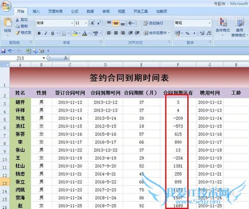 EXCEL技巧——如何制作签约合同到期提醒表