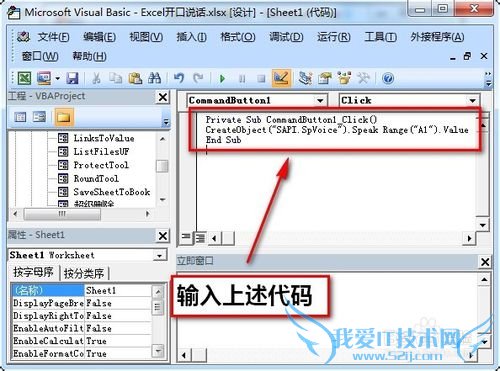 利用VBA代码让你的excel开口说话