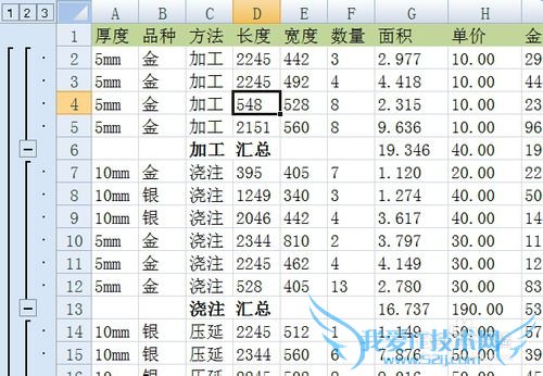 EXCEL 如何制作复杂多级分类汇总
