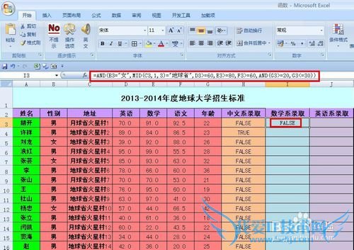 EXCEL¼¼ÇÉ¡ª¡ªÓÃANDº¯ÊýʵÏÖ´óѧ¼ȡ±ê×¼