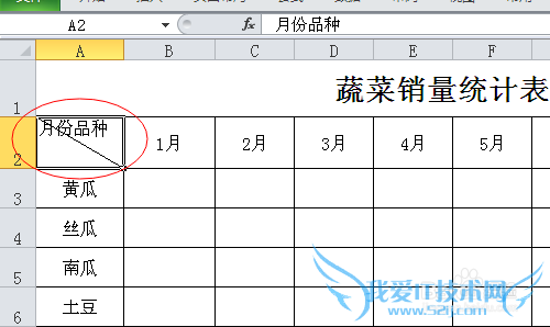 excel表格中如何制作斜线表头